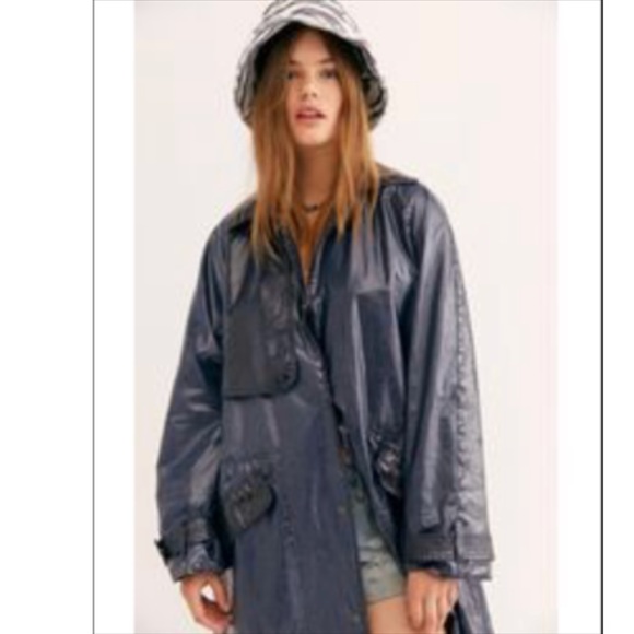 NEW Free People Trinity High Shine Coat - Picture 2 of 13